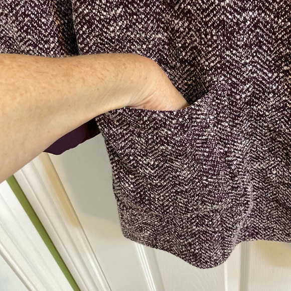 Talbots Women's Purple Plum White Tweed Two Button Lined Blazer Jacket Size 2 - Picture 4 of 7